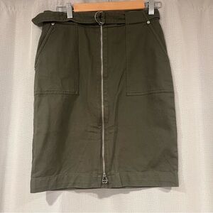 Rag & Bone Khaki Zipper Pencil Skirt